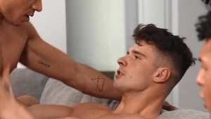 Str8toGay.com - Threesome indoor together with muscle gay