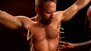 DaddysBondageBoys.com - Soldier dude Drake clothespins