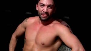 FetishMen: Beautiful Dominic cumshot during interview